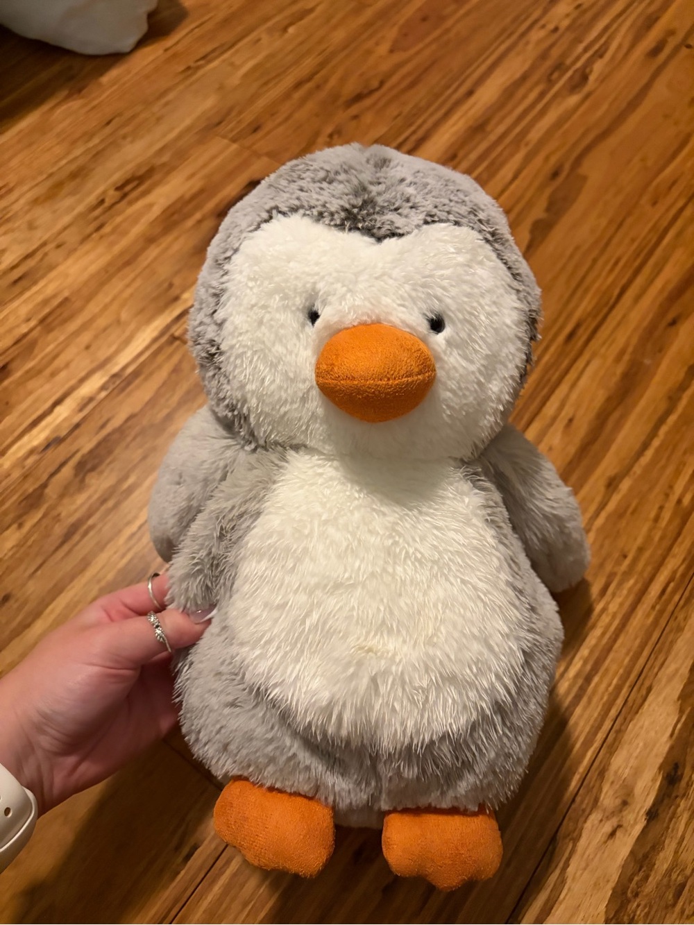 FAO Schwarz Plush Penguin Stuffed Animal Soft Gray White Teddy Toy